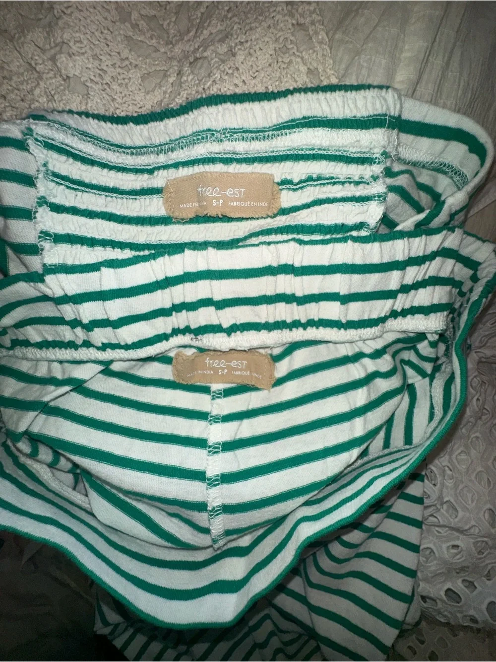Striped Green and White Maxi Skirt - Flowy Summer Skirt